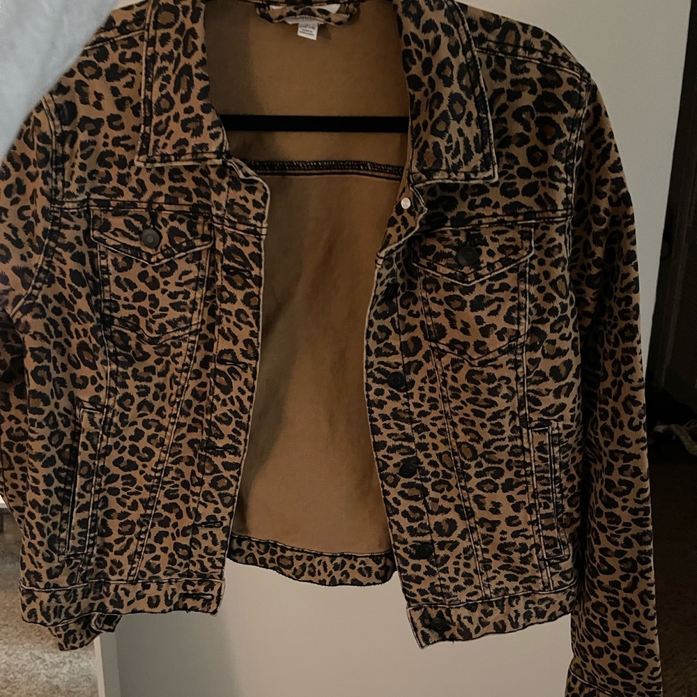 Cheetah jean jacket